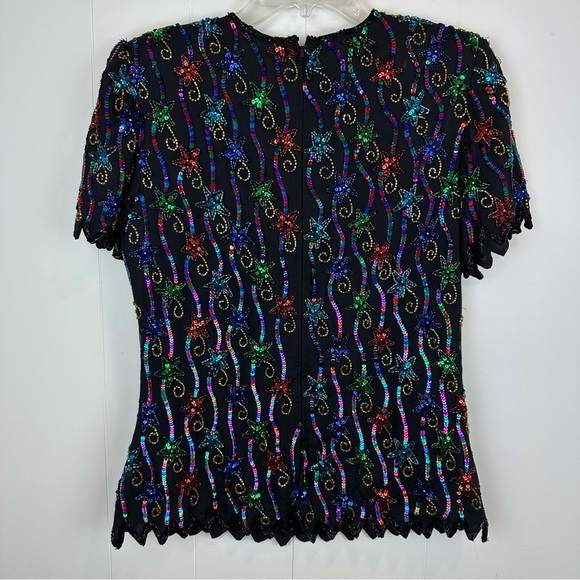 Vintage Beaded Sequin Star Top M - Picture 8 of 11
